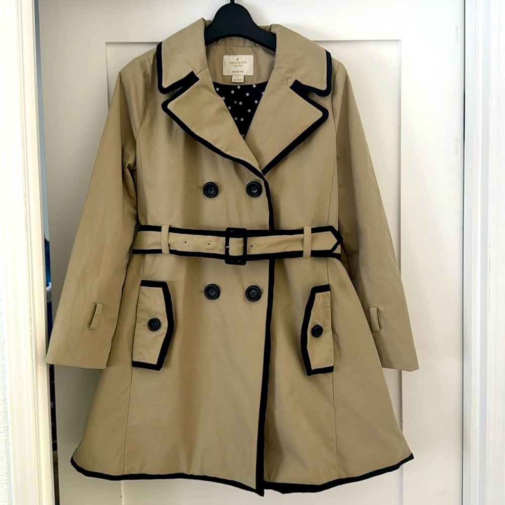 Kate Spade GIRLS size L (10-12yrs) Top Liner Double Breasted Trench Coat